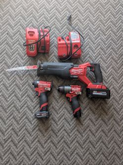 Milwaukee Fuel 3-Tool Combo Set with Batteries & Chargers