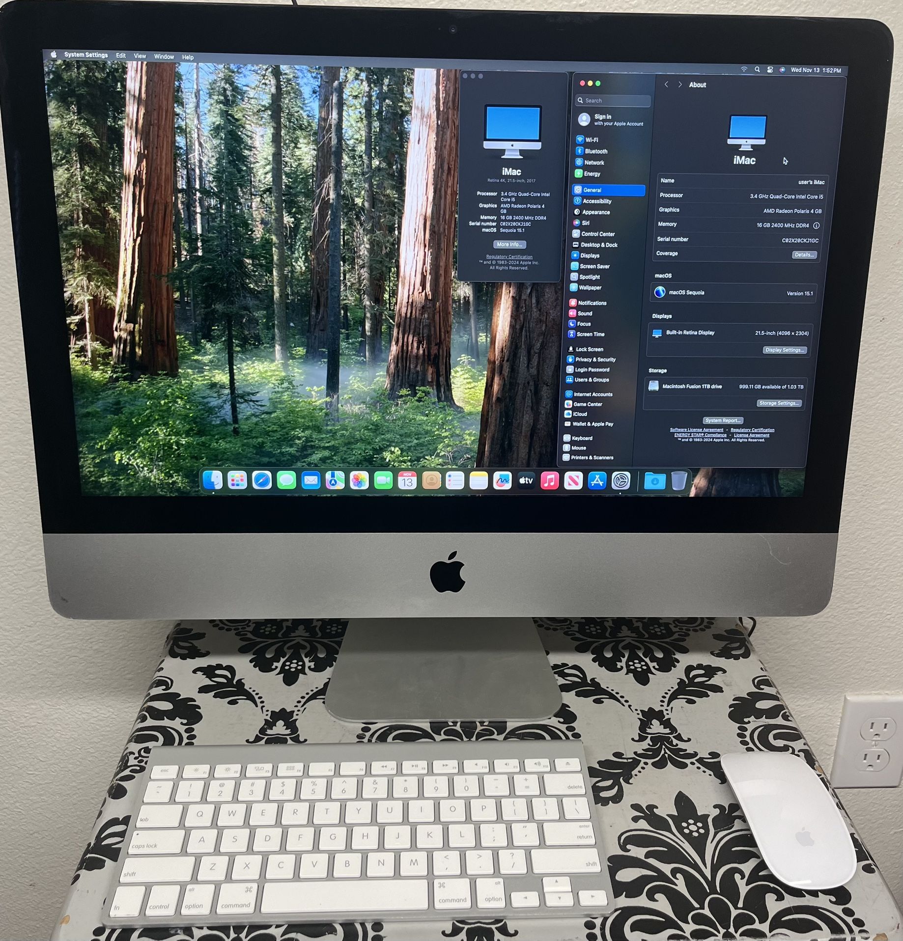 Apple Black Friday Deals Imac i5 7500 @ 3.40GHZ 16GB RAM 1TB SSD !!MAC OS SEQUOIA!! OFFICE 2021
