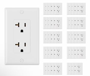 ELEGRP 20A 125V Decorative Wall Outlet NEMA 5-20R Glossy White 50 Pack