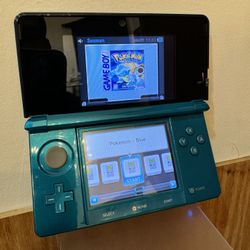 Aqua Blue Nintendo 3ds 128gb With Games 