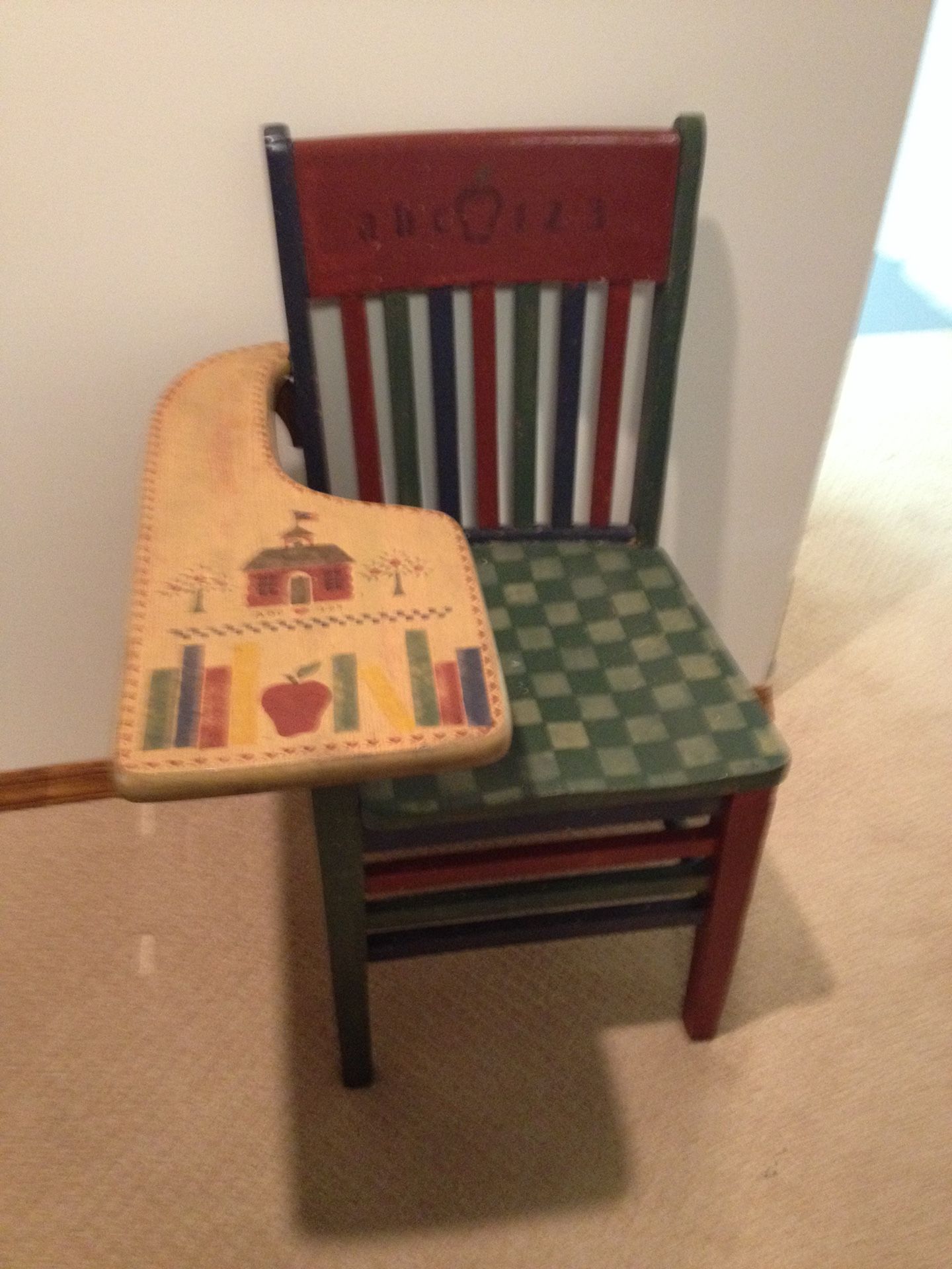 Antique Hand Painted School Desk