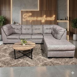 🛋️ Soft Gray Sectional Sofa w/ Chaise (Delivery Available!! )