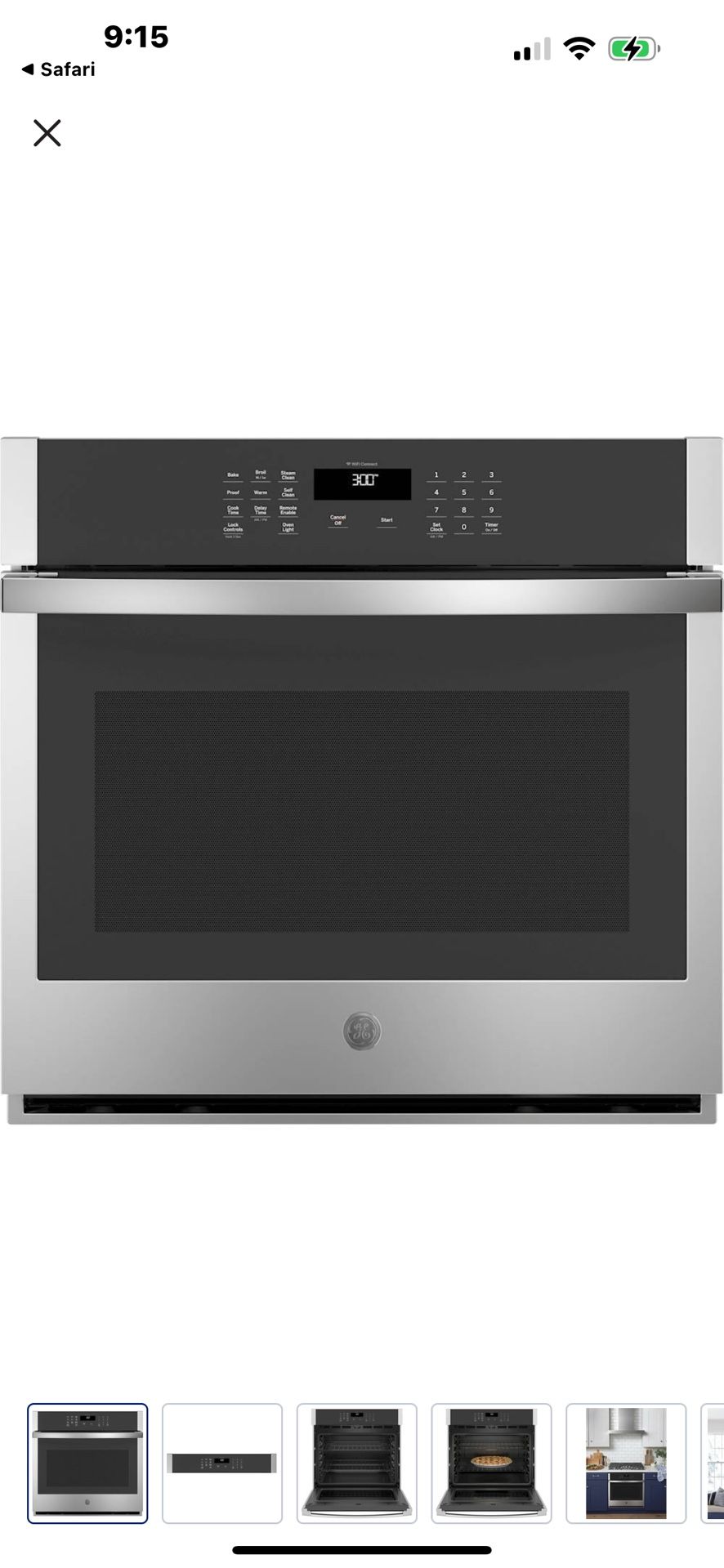 NEW GE 30” SELF CLEANING ELECTRIC SINGLE WALL OVEN WITH FACTORY WARRANTY 4/2/24