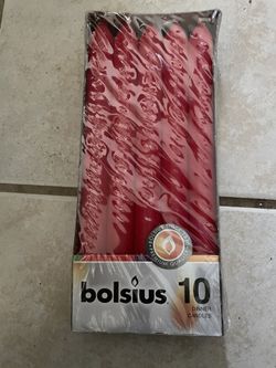 9” Bolsius Red taper Candles