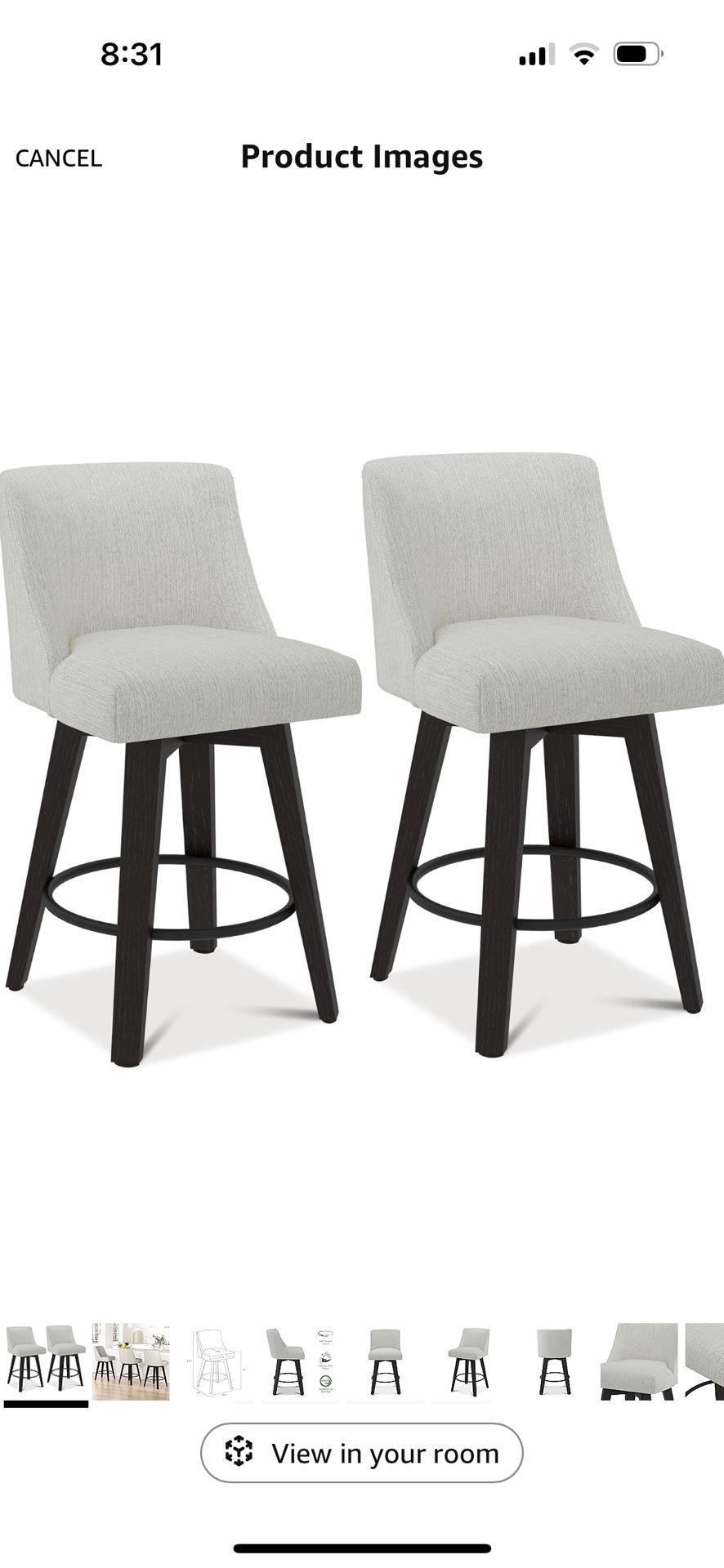 Counter Height Swivel Bar Stools Set of 2