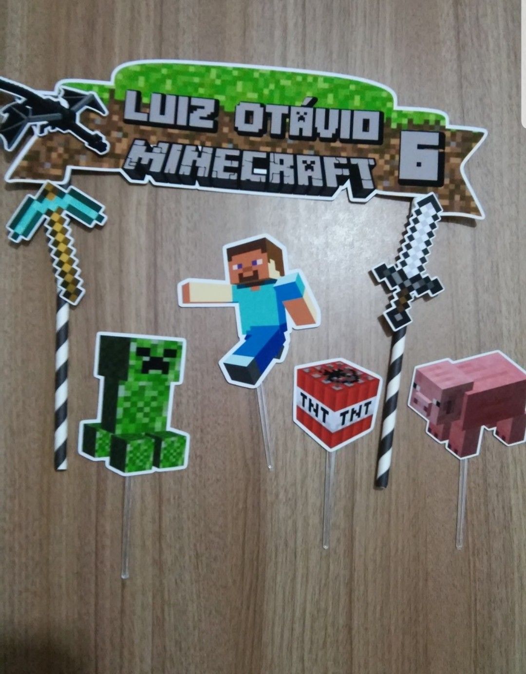 Minecraft Birthday Cake Topper Personalized for Sale in Margate, FL -  OfferUp