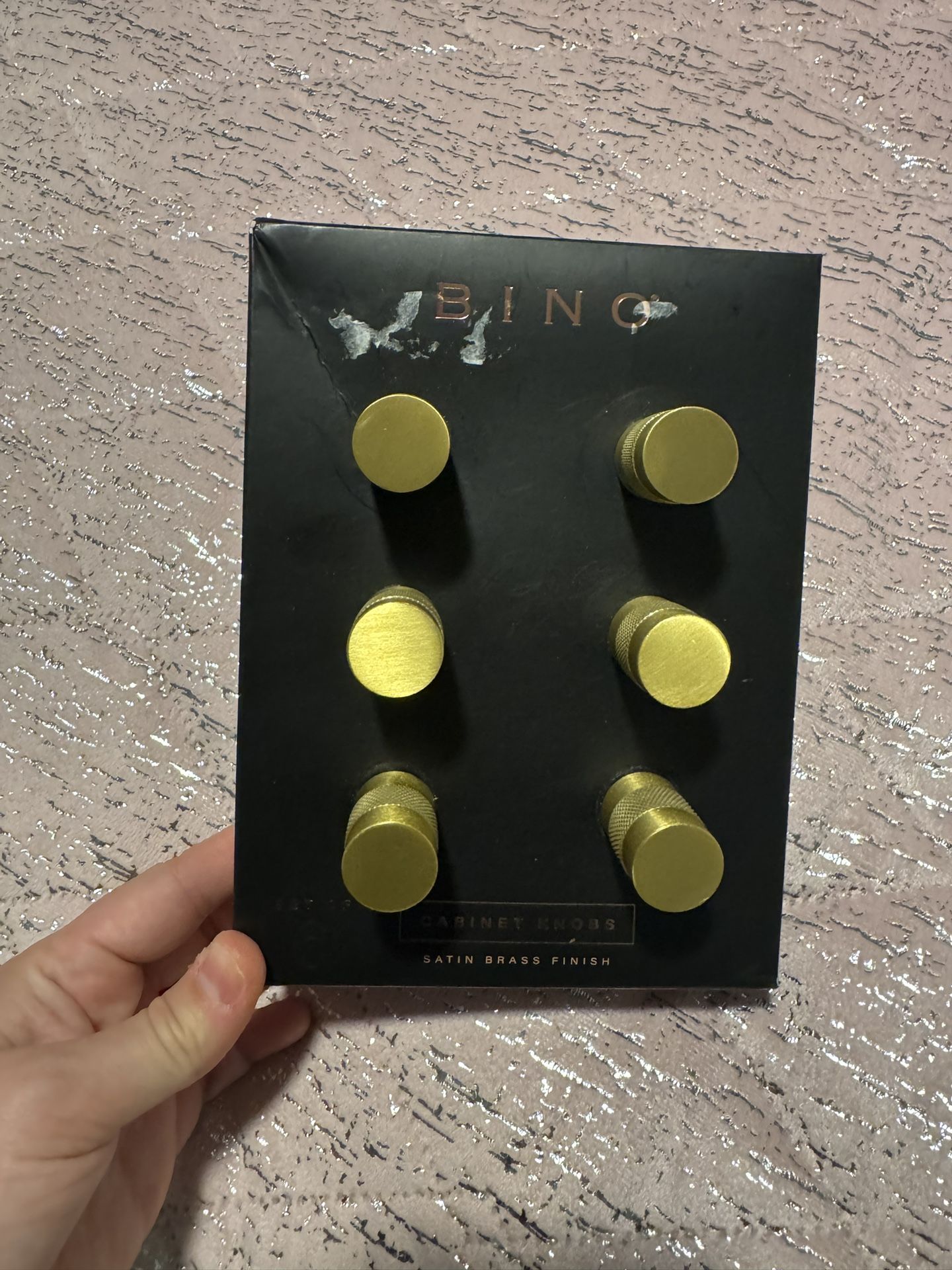 New Bino Gold Satin Brass Finish Cabinet Knobs