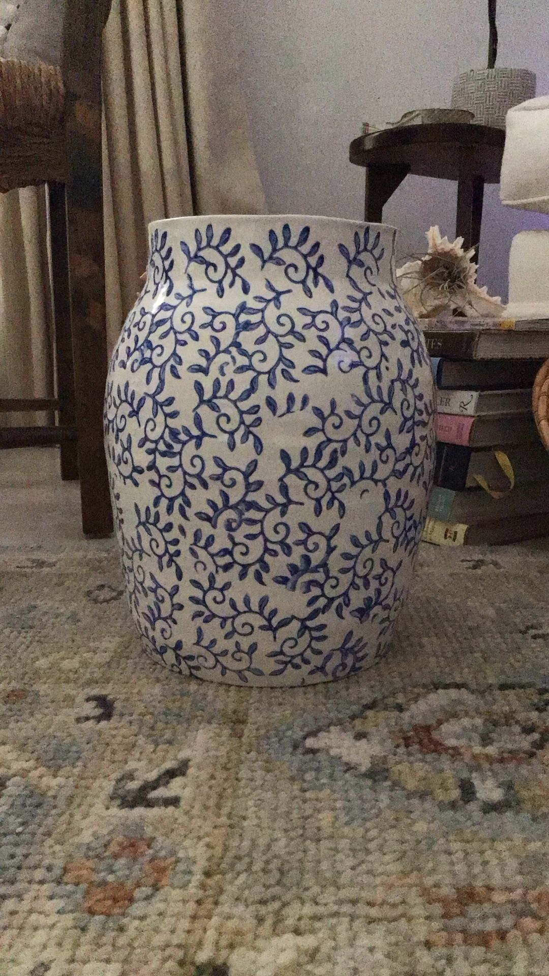 White And Blue China Vase
