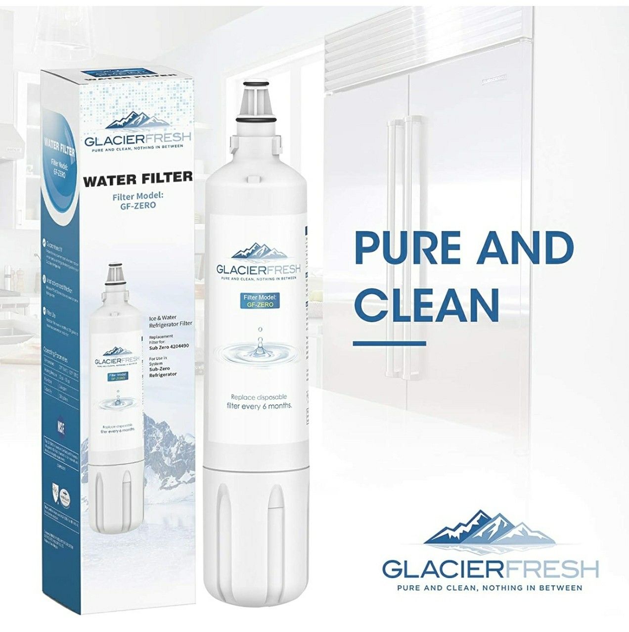 GLACIER FRESH 4204490 Water Filter Replacement for Insinkerator F-1000, 4204490 Replacement Water Filter Cartridge by GLACIER FRESH (2 Pack) E1#7