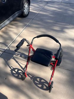 Red Rollator Walker with Seat