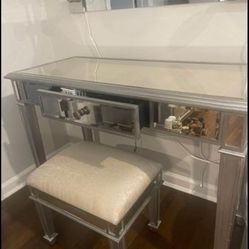 Mirrored Makeup Vanity - with Stool