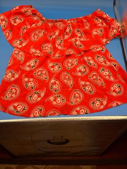 Honey Punch Orange off shoulder blouse M