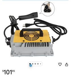 48Volt 17Amp Golf Cart Battery Matching 3-pin Triangular Plug Replacement for EZGO TXT RXV Aluminum Casting