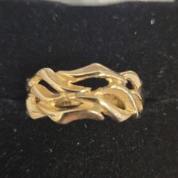 14kt Flame Style Gold Band