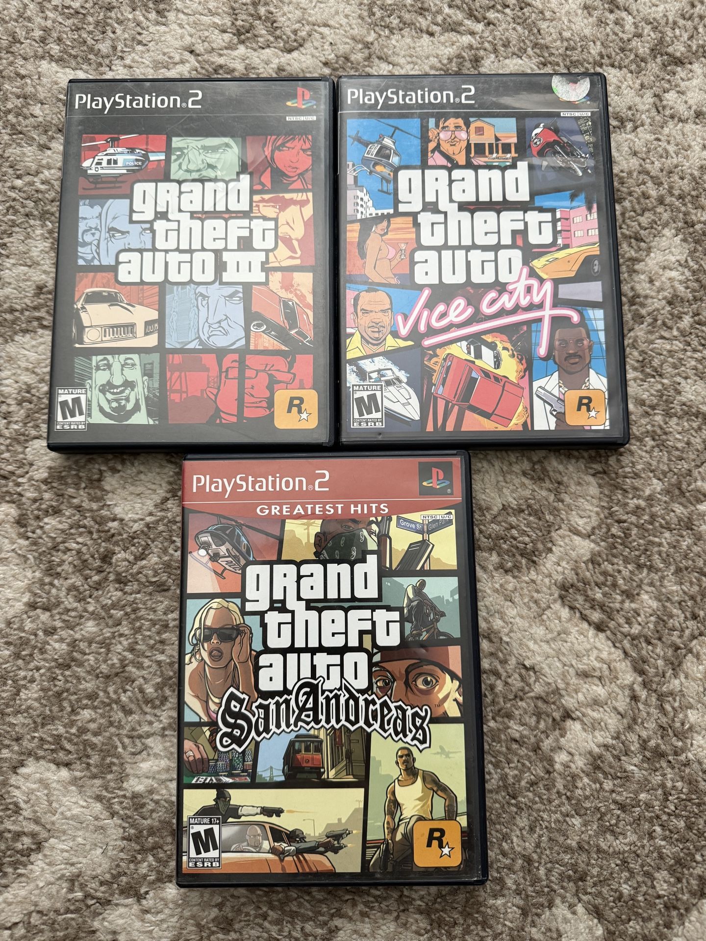 Grand Theft Auto GTA 3 Vice City San Andreas For Playstation 2