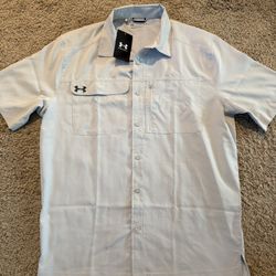 Men’s UA Under Armour Fishing Casual Polo Collared Shirt NEW Medium