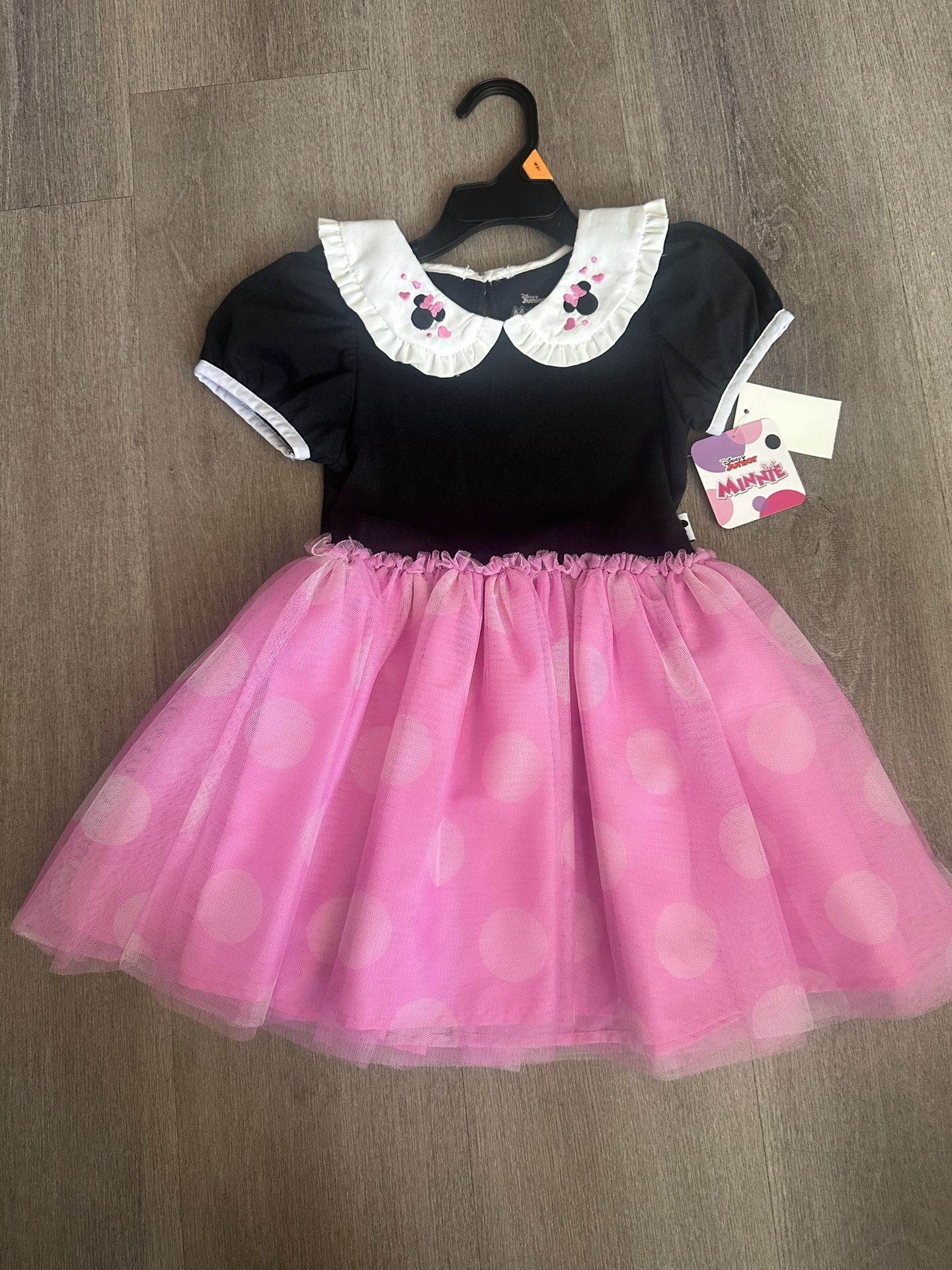 Pink and Black Minnie mouse dress with Tulle Skirt