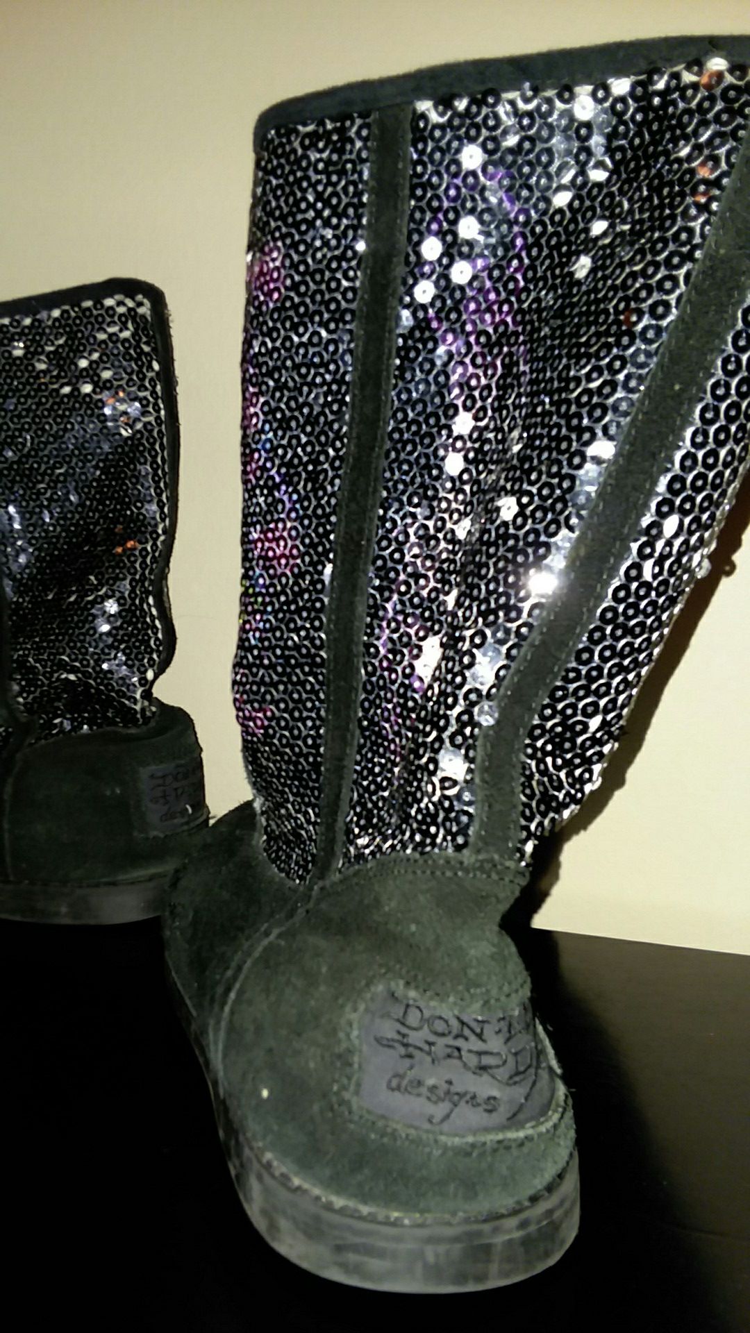 Ed hardy sequin boots