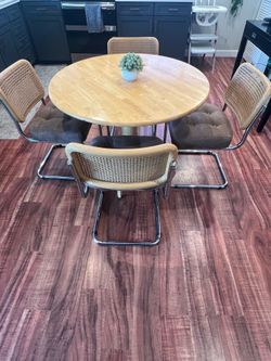 Italian Chromcraft Mid Century Modern Cesca Style Dining Set