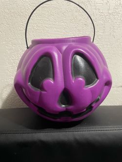 Vintage Halloween Jack O Lantern Decor Bucket