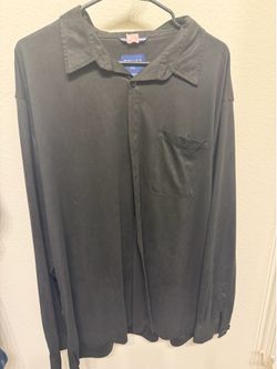 Trust Men’s Black Long Sleeve Button Up Shirt, XXL