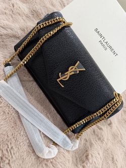 Black Leather Chain Crossbody Bag