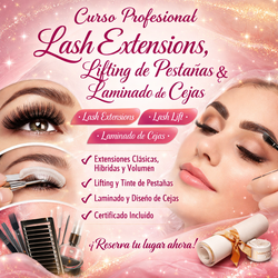 Curso Profesional Lash Extensions, Lifting de Pestañas y Laminado de Cejas en 5 semanas