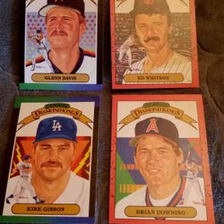 Lot of 4 1989 Donruss Leaf Baseball Trading Cards 4pc