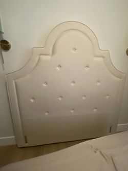 Beautiful Cream Fabric Queen Head Board