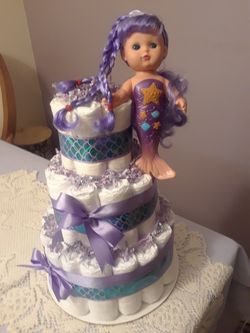 Mermaid diaper cake