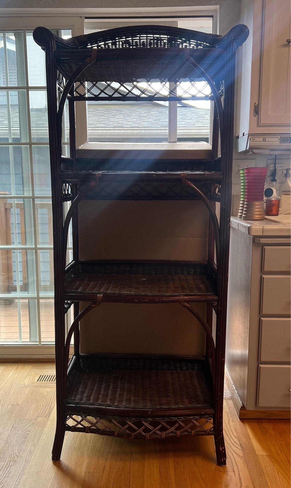 WICKER ETAGERE