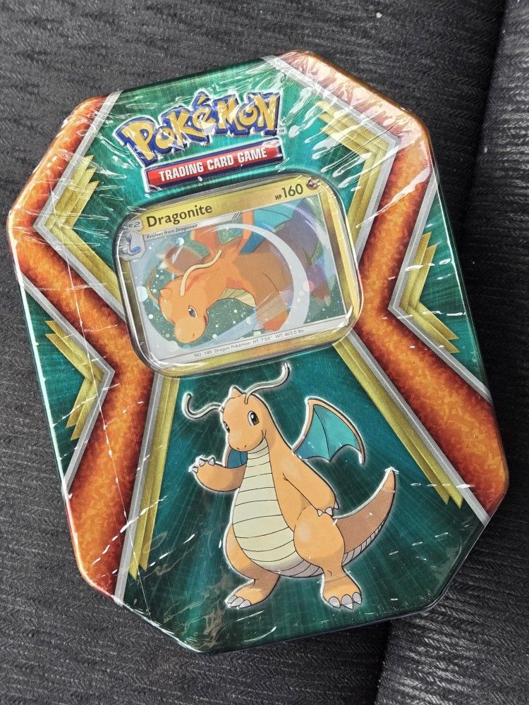 Pokemon TCG Dragonite Tin With 3 Packs Card Booster Packs - Factory Sealed 2019