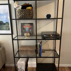 IKEA VITTSJÖ Black Shelf Unit