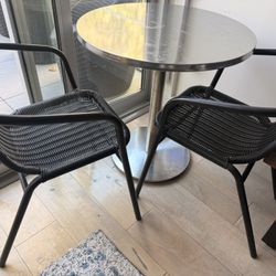 CB2 Bistro Table And Chairs - Outdoor / Patio