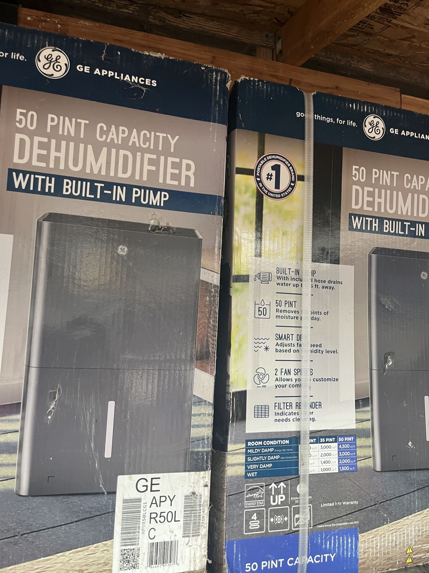 50 Pint Capacity Dehumidifier With Built-in Pump