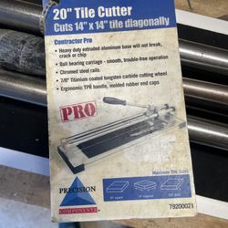 20" Tile Cutter   Used Once Stored For 3 Years. Works Perfect