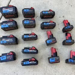 16 Milwaukee Batteries Please Check The Prices In Each Battery Prices On Blue Tape 