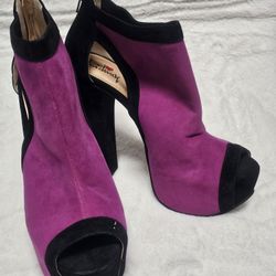 Luichiny Fuchsia Platform Wedge Open Toes Heels Booties Size 10 Hang Of This
