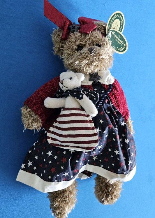 Patriotic Bearington Betsy & Ross Collectible Teddy Bear