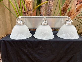 Bathroom vanity 3 globe nickel light fixture