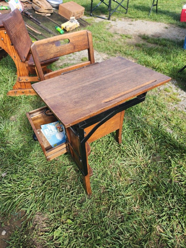 Vintage 1941 School Desk