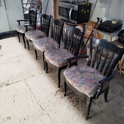 5 Wooden Cushioned  Fine Dining Chairs