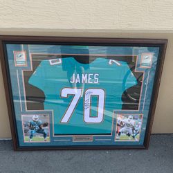 Authentic Autographed Miami Dolphins Jersey Framed And Matted Gorgeous Piece  Frame Alone Was $400!