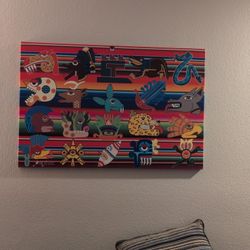 Aztec Symbols On  Zarapre Canvis Digital Print