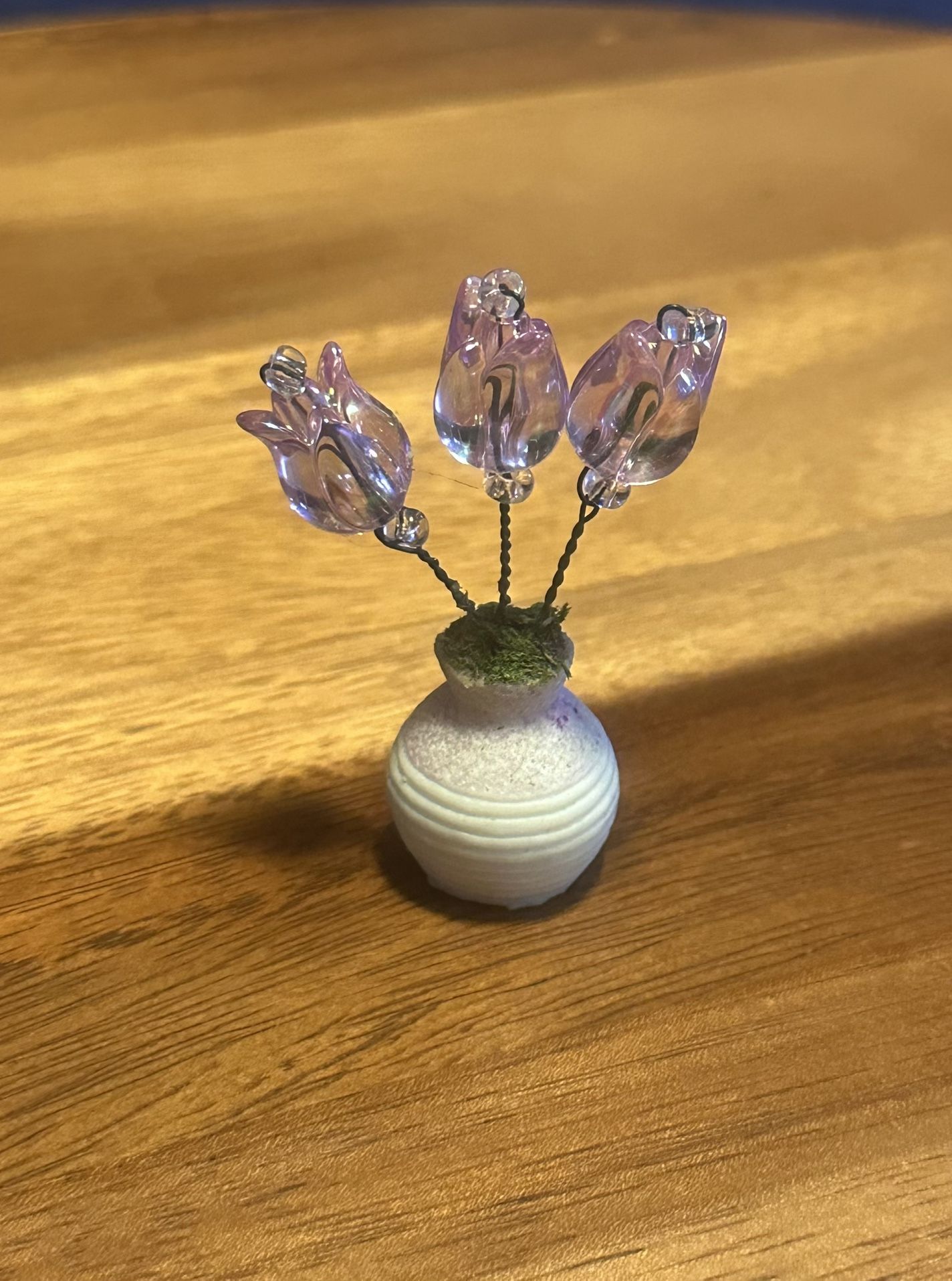 Handmade Miniature Beaded Flower In Pot