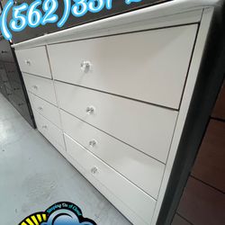 White Diamond Eight Drawer Dresser Chest Mueble Comoda 
