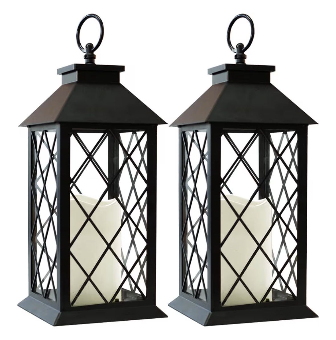Black Patterns With LED Candles! 2 Pack! Brand New In Box!