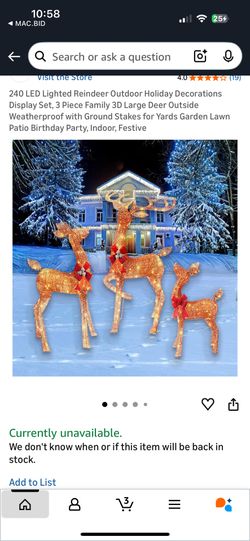 TWO brown Reindeer   new in box never opened, never used