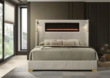 Bed Frame Fireplace queen+Mattress 😋😍😘😎🚛🔥