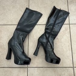Black Pleaser Knee High Boots